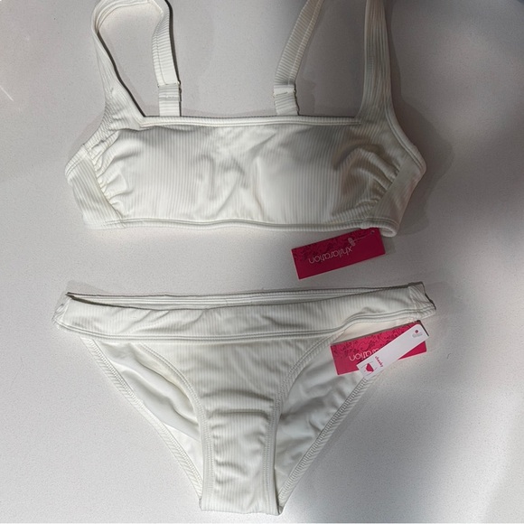 Xhilaration White Ribbed Bikini Set - NWT - Picture 1 of 5